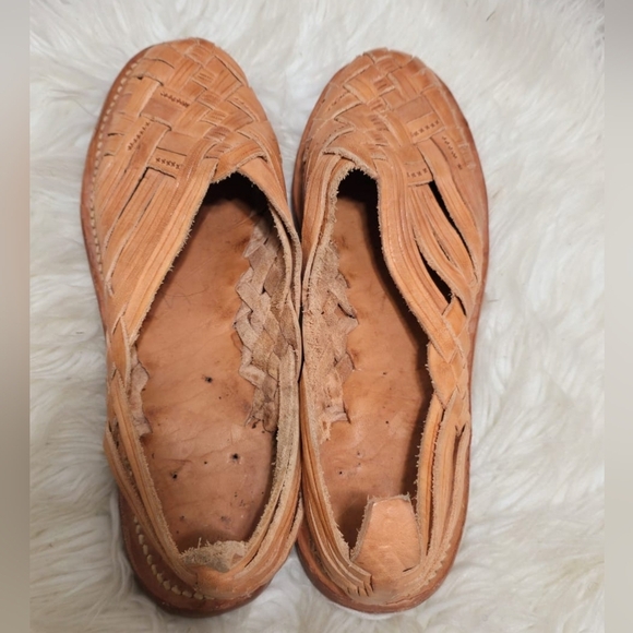 Vintage Interwoven Brown Leather Sandals Size 6🌴 - Picture 4 of 8